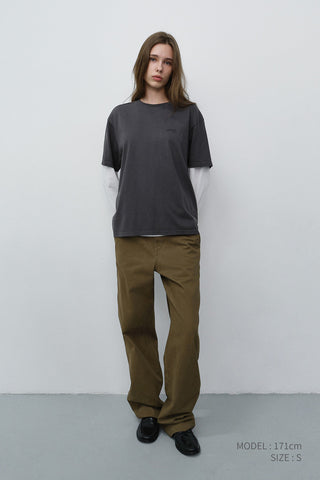 STRAIGHT CHINO SLACKS BEIGE