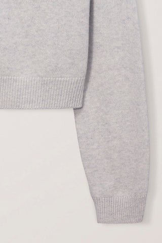 UNISEX COLLARED KNIT CARDIGAN LIGHT MELANGE GREY