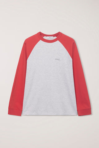 UNISEX RAGLAN T-SHIRT RED OATMEAL MELANGE