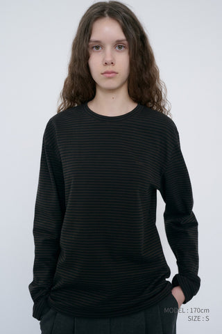 UNISEX MUTED STRIPED T-SHIRT BROWN