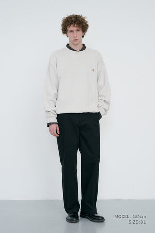 UNISEX DUNST LOGO CREASE SWEATSHIRT OATMEAL MELANGE