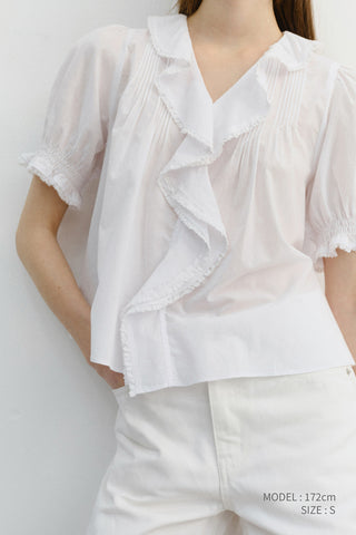 RUFFLE BLOUSE WHITE