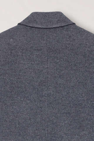 UNISEX TAILORED DOUBLE-BREASTED CASHMERE COAT MELANGE GREY