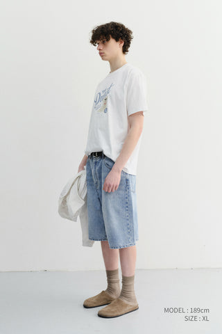 UNISEX DRAWING PUPPY T-SHIRT OFF WHITE