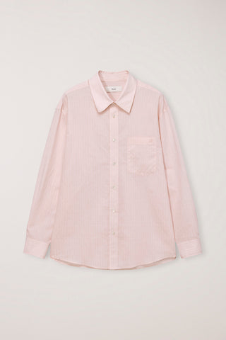 UNISEX SUMMER BREEZE STRIPED OVERSHIRT SOFT PINK
