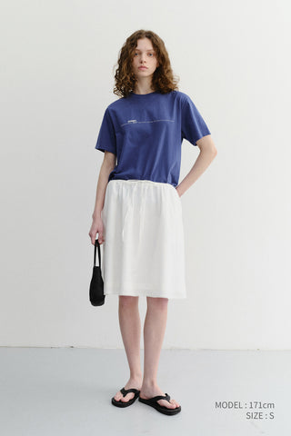 UNISEX MINIMAL LETTERING T-SHIRT BLUE