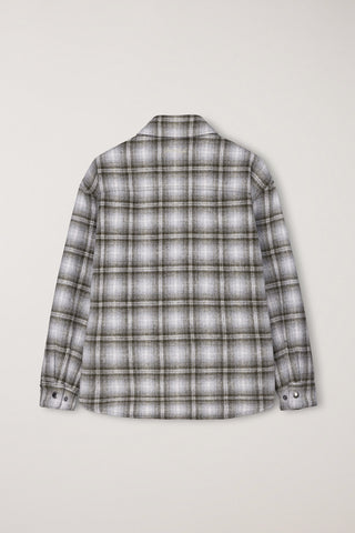 UNISEX QUILTED FLANNEL SHIRT KHAKI CHECK