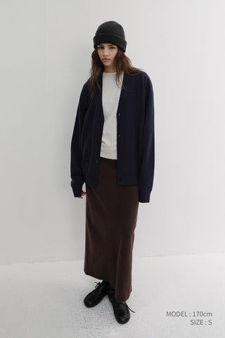 FLEECE MAXI SKIRT CHOCO BROWN