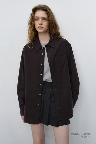 UNISEX CORDUROY SHIRT DARK BROWN