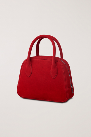 SUEDE BOSTON TOTE BAG RED