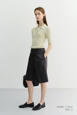BUTTONED SLIM POLO KNIT MINT