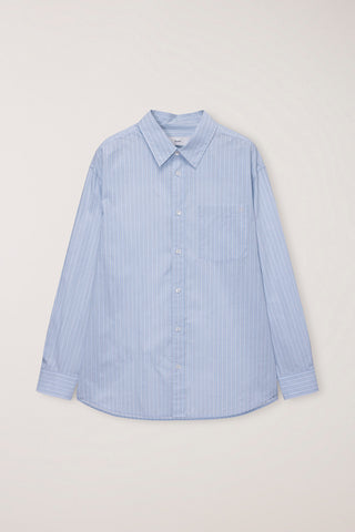 UNISEX INFORMAL SHIRT SOFT BLUE GREY STRIPE