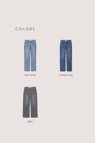 LOW RISE WIDE JEANS CLASSIC BLUE