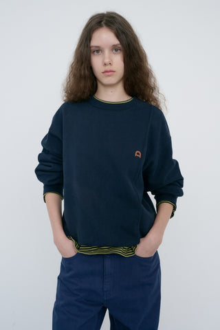 UNISEX DUNST LOGO CREASE SWEATSHIRT FRENCH NAVY