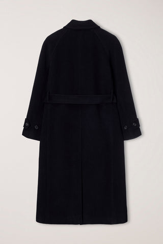 UNISEX BELTED CASHMERE MAC COAT BLACK
