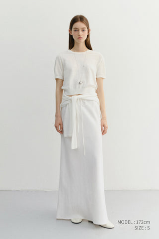 LINEN MAXI SKIRT WHITE