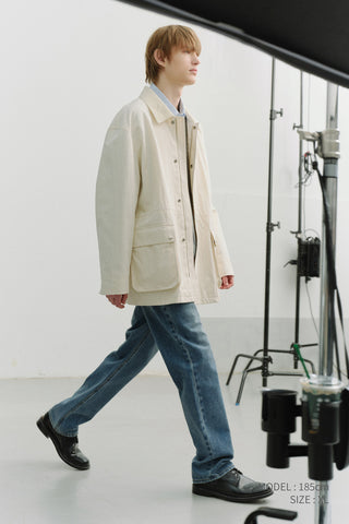 UNISEX COTTON CHORE JACKET OFF WHITE