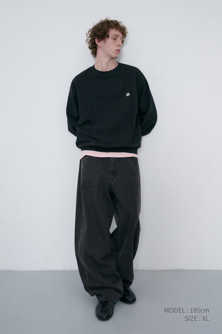 UNISEX DUNST LOGO CREASE SWEATSHIRT BLACK