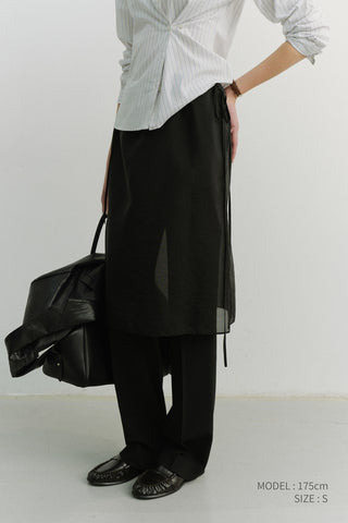 SEE-THROUGH LAYERING SKIRT BLACK