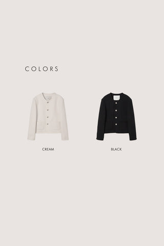 UNISEX CLASSIC BOUCLE TWEED JACKET CREAM