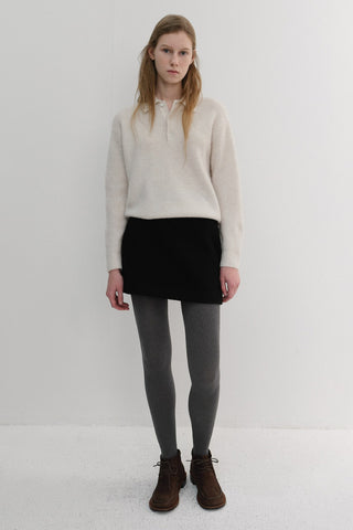WOOL MINI SKIRT BLACK