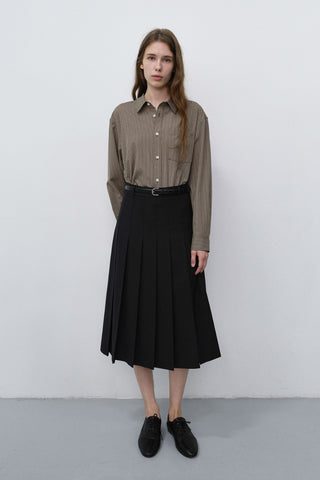UNISEX INFORMAL SHIRT BROWN STRIPE