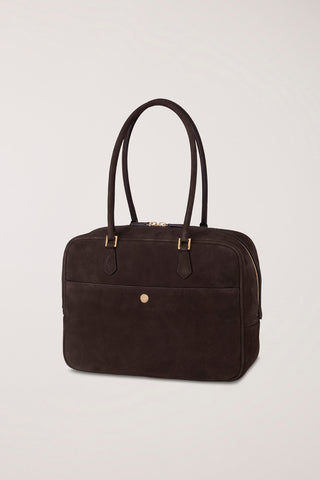 CLASSIC 28 SUEDE BAG DEEP BROWN