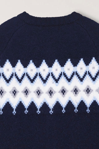 UNISEX CHUNKY PATTERN CARDIGAN NAVY