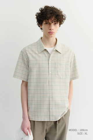 UNISEX CHECKED PAJAMA SHIRT OLIVE CHECK
