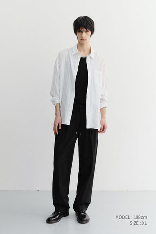 UNISEX CLASSIC OVERSHIRT WHITE STRIPE