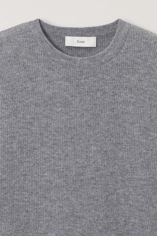 UNISEX BUTTONED CREWNECK SWEATER MELANGE GREY
