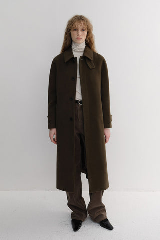 UNISEX BELTED CASHMERE MAC COAT MOCHA BROWN