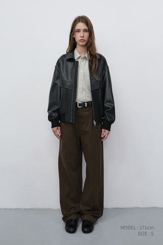 STRAIGHT CHINO SLACKS BROWN