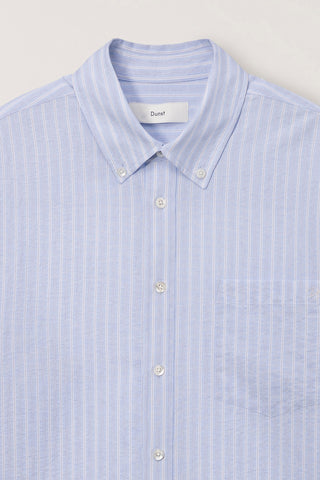 UNISEX CLASSIC STRIPED BD OVERSHIRT BLUE