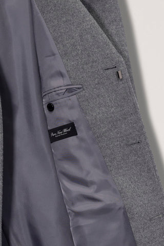 UNISEX 2-WAY 3 BUTTON CASHMERE COAT MELANGE GREY