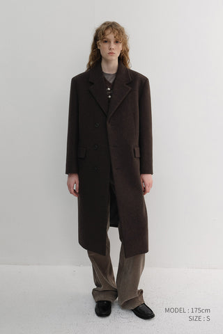 UNISEX BOXY TAILORED COAT DEEP BROWN