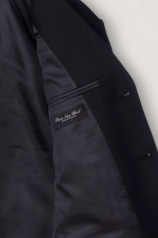 UNISEX CLASSIC 3 BUTTON WOOL BLAZER BLACK