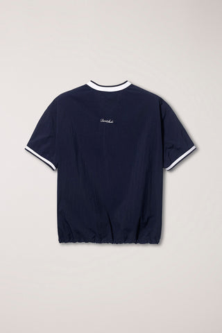 UNISEX V-NECK WOVEN TOP NAVY