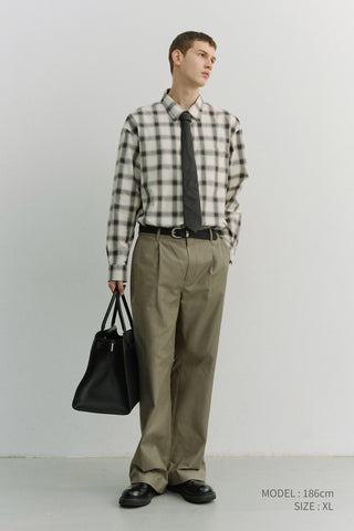 UNISEX 2-WAY OVERSIZED CHECKED SHIRT BLACK OMBRE CHECK