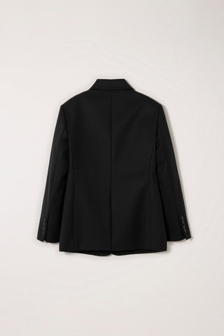 ESSENTIAL 2 BUTTON WOOL BLAZER BLACK