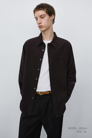 UNISEX CORDUROY SHIRT DARK BROWN