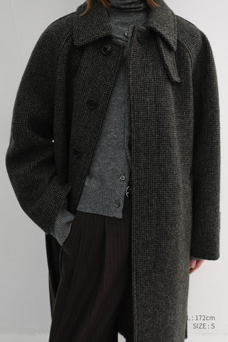 UNISEX RELAXED BALMACAAN COAT BROWN TWEED