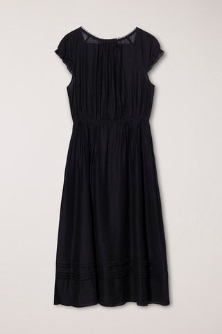 SLEEVELESS SHIRRING DRESS BLACK