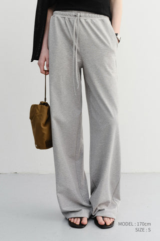 SUMMER WIDE JOGGER PANTS MELANGE GREY
