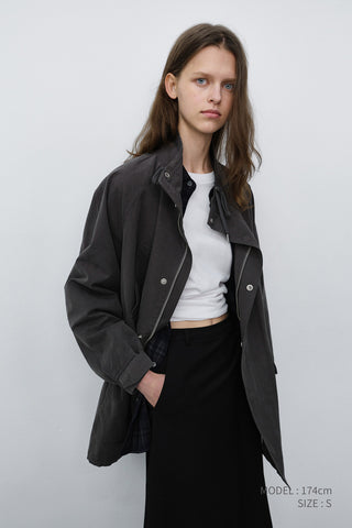 UNISEX MODERN FIELD JACKET WASHED CHARCOAL GREY