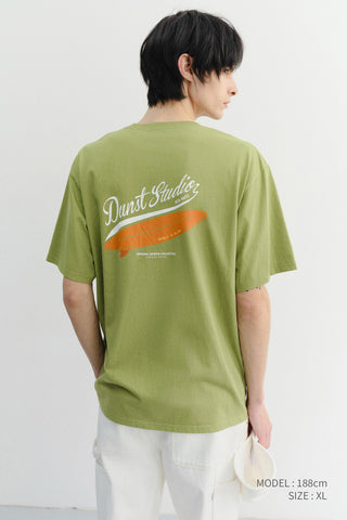 UNISEX SUMMER HOLIDAY SURF BOARD T-SHIRT OLIVE GREEN