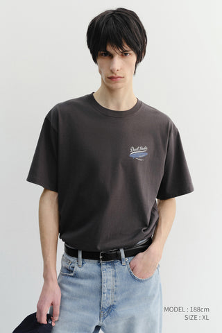 UNISEX SUMMER HOLIDAY SURF BOARD T-SHIRT CHARCOAL GREY