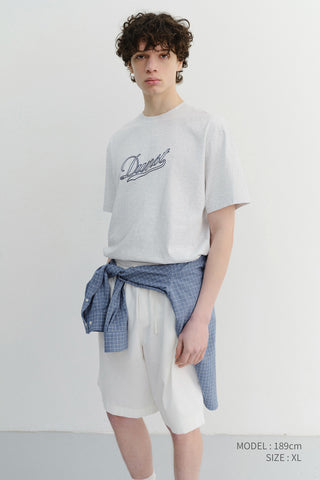 UNISEX CHAIN LOGO T-SHIRT LIGHT MELANGE GREY