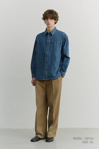 UNISEX OVERSIZED DENIM SHIRT CLASSIC BLUE