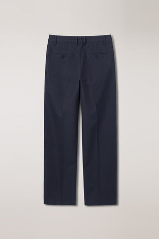 PLEATED CHINO SLACKS NAVY